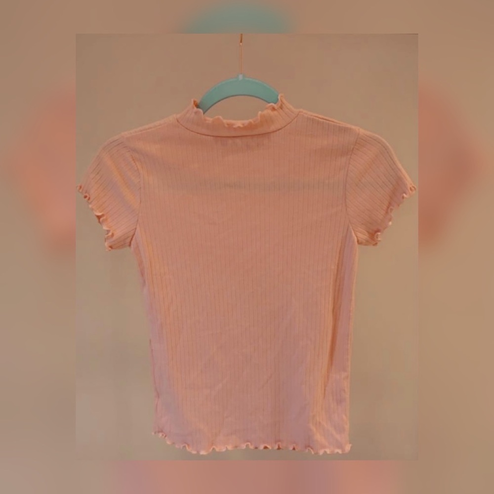 Pink Mock Neck Tee